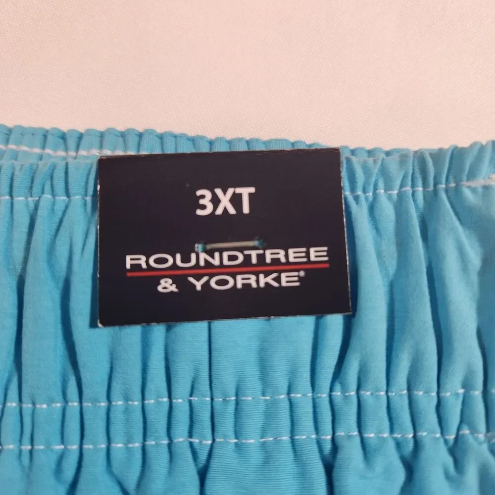 Roundtree & Yorke Solid Light Blue Swim Trunks Mens Sz 3XT Drawstring New Tags!